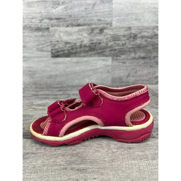 Lands End Girls Pink Sandals Size 9M with Adjustable Velcro Straps - Picture 6 of 8